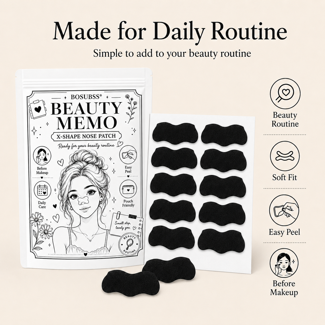 Skincare Routine - 20/30Pcs Charcoal Nose Care Strips, Soft