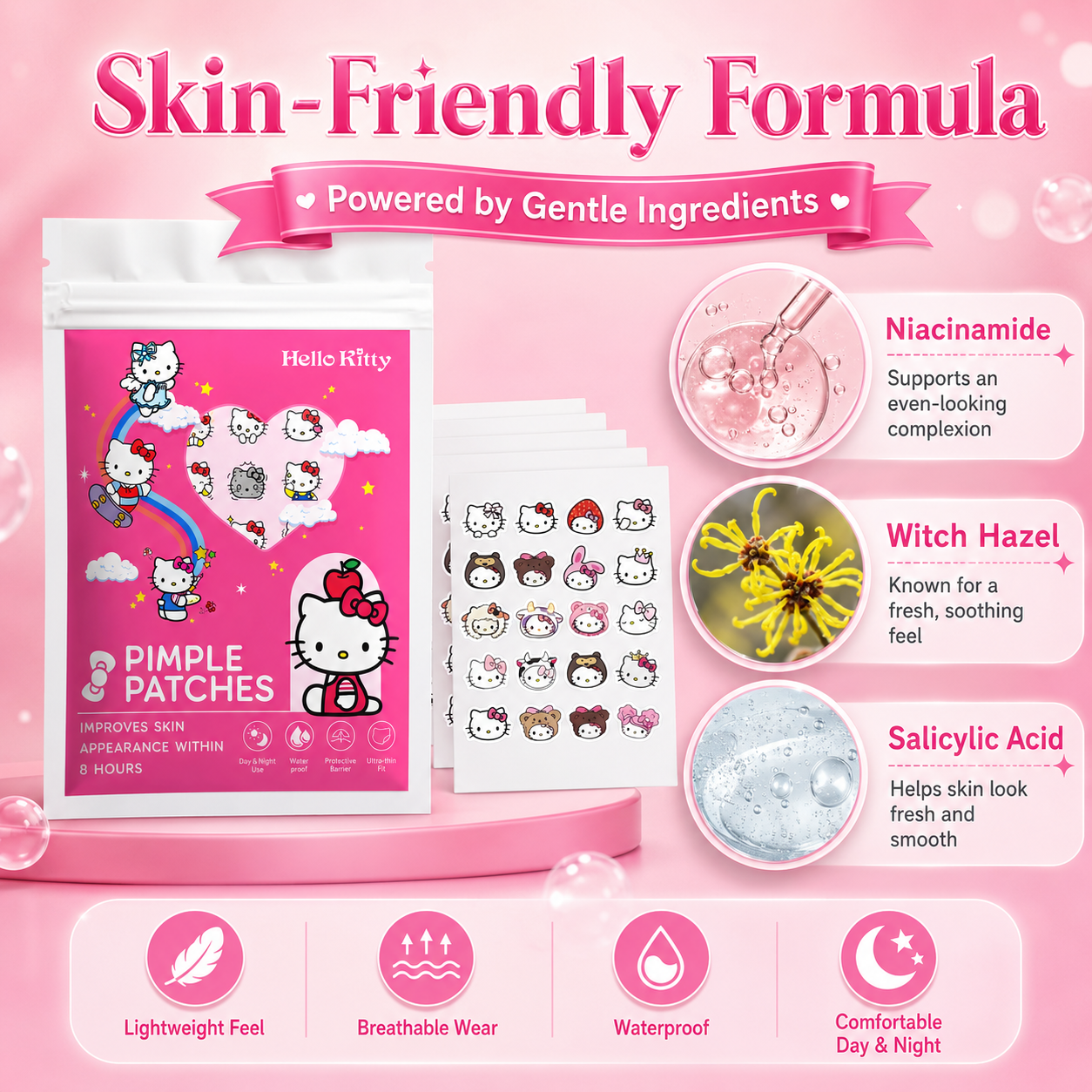 100PCS hello kitty Acne patche - đánh giá và giá Skincare Moisturizer