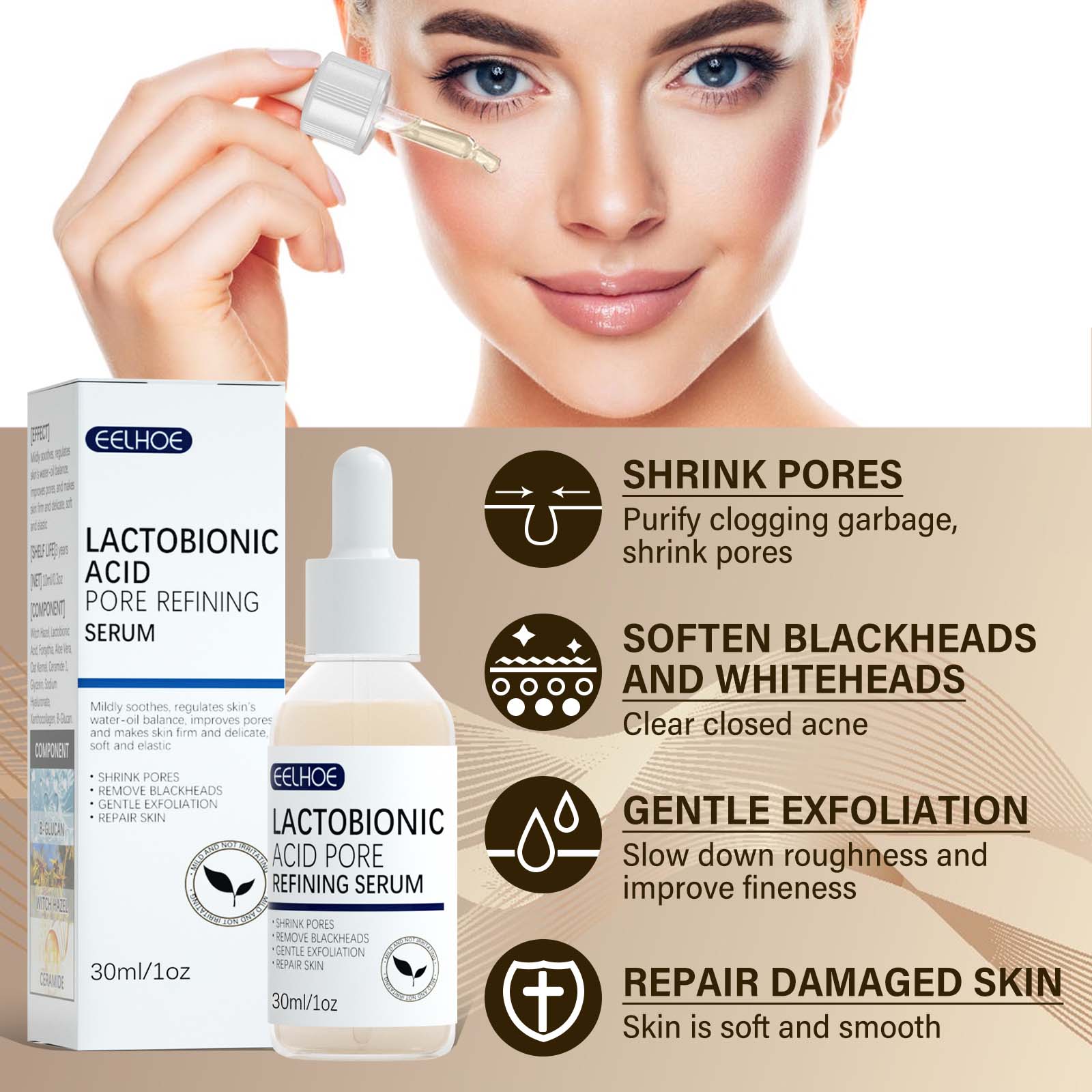 Lactose Acid Shrink Pores Seru - đánh giá và giá Lactic Acid Toner