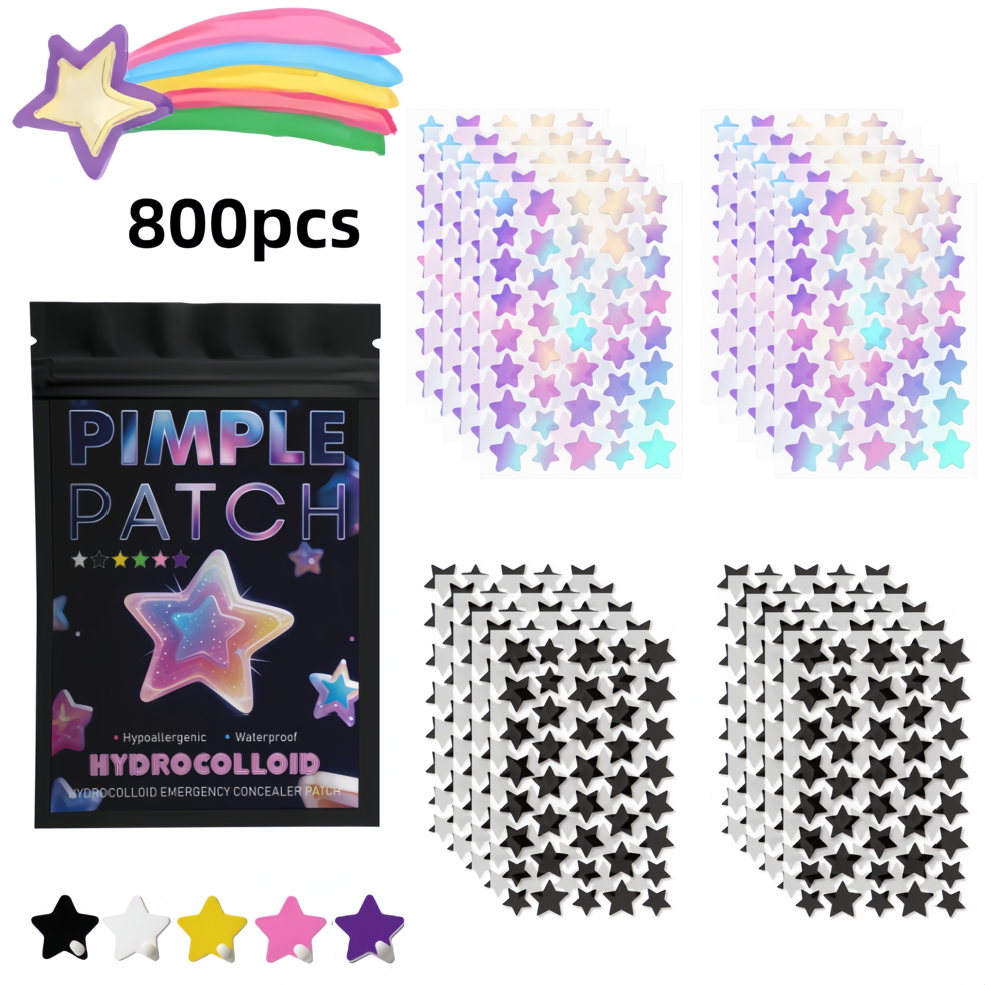 400/800pcs Iridescent & Black  - đánh giá và giá Skincare Moisturizer