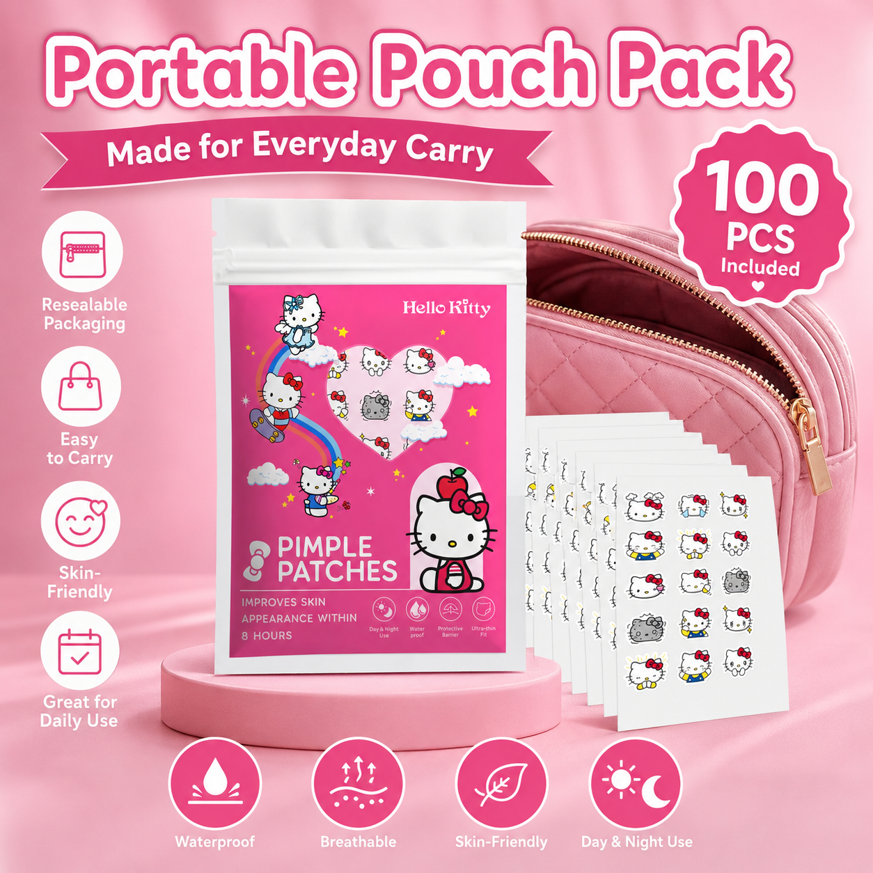 100PCS hello kitty Acne patche - đánh giá và giá Skincare Moisturizer