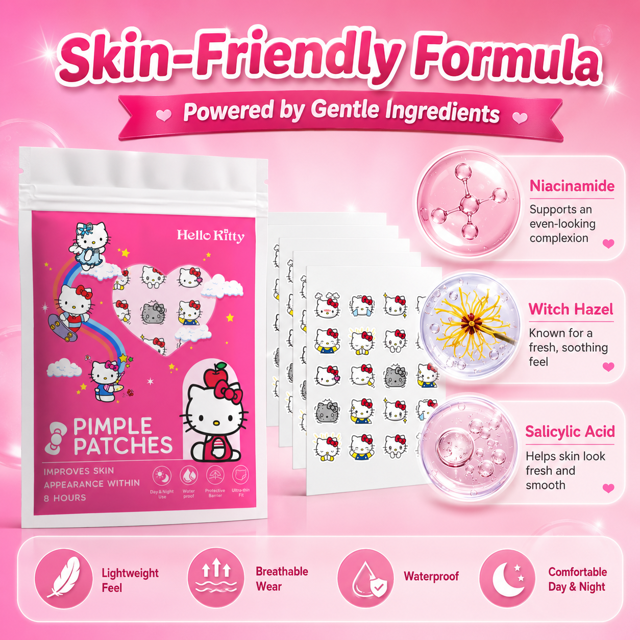 100PCS hello kitty Acne patche - đánh giá và giá Skincare Moisturizer