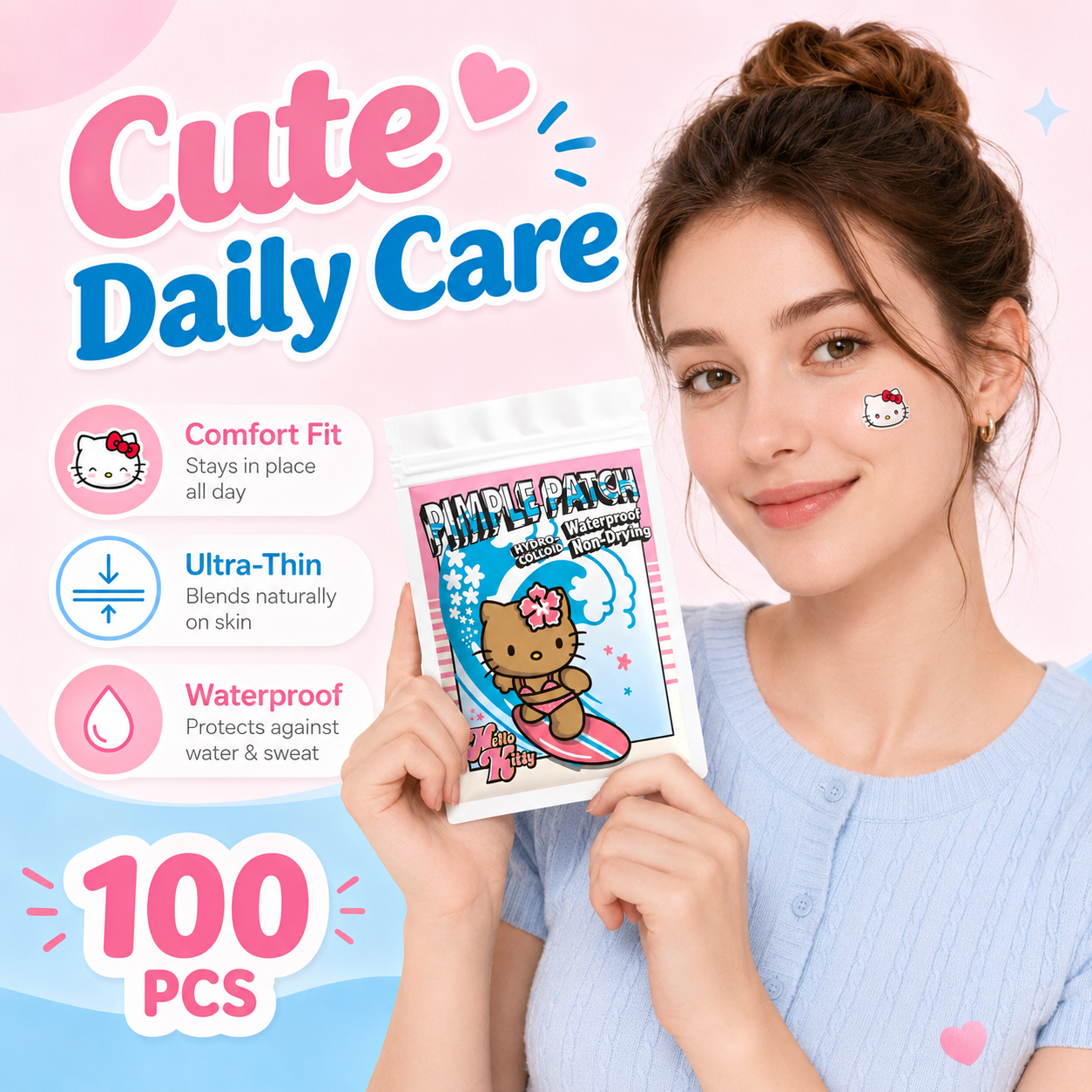 100PCS hello kitty Acne patche - đánh giá và giá Skincare Moisturizer
