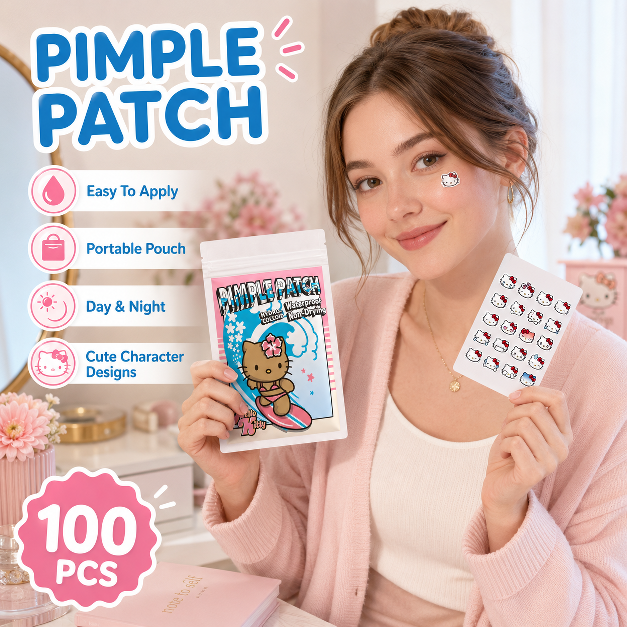 100PCS hello kitty Acne patche - đánh giá và giá Skincare Moisturizer