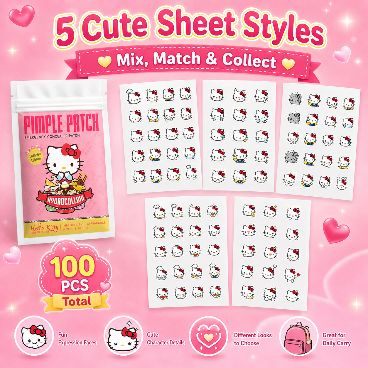 100PCS hello kitty Acne patche - đánh giá và giá Skincare Moisturizer