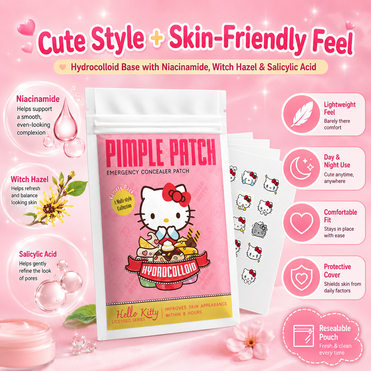 100PCS hello kitty Acne patche - đánh giá và giá Skincare Moisturizer